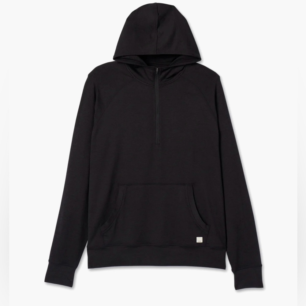 Vuori Ponto Performance Half Zip Hoodie-black-barely worn
